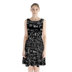 Science-albert-einstein-formula-mathematics-physics-special-relativity Sleeveless Waist Tie Chiffon Dress