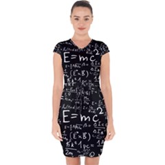 Science-albert-einstein-formula-mathematics-physics-special-relativity Capsleeve Drawstring Dress  by Sudhe