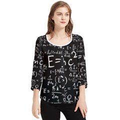 Science-albert-einstein-formula-mathematics-physics-special-relativity Chiffon Quarter Sleeve Blouse by Sudhe