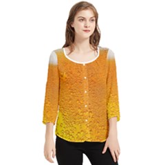 Beer Bubbles Pattern Chiffon Quarter Sleeve Blouse by Sudhe