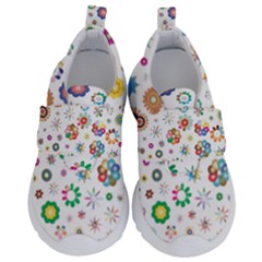 Flower Floral Pattern Kids  Velcro No Lace Shoes by Sudhe