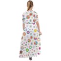 Flower Floral Pattern Waist Tie Boho Maxi Dress View2