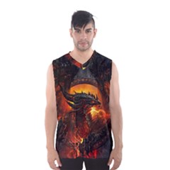 Dragon Fire Fantasy Art Men s Basketball Tank Top by Sudhe
