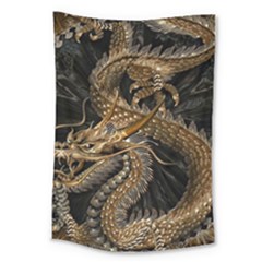Fantasy Dragon Pentagram Large Tapestry by Sudhe