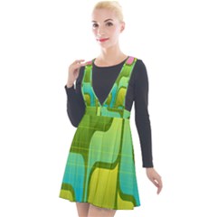 Background-color-texture-bright Plunge Pinafore Velour Dress