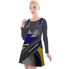 Science-fiction-sci-fi-sci-fi-logo Plunge Pinafore Velour Dress