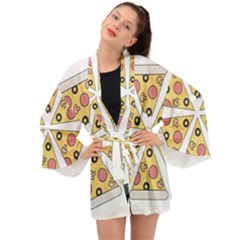 Pizza-slice-food-italian Long Sleeve Kimono by Sudhe