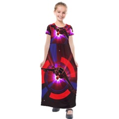 Science-fiction-cover-adventure Kids  Short Sleeve Maxi Dress by Sudhe