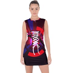 Science-fiction-cover-adventure Lace Up Front Bodycon Dress