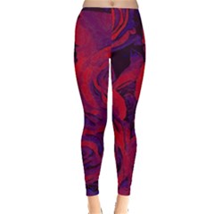 Roses-red-purple-flowers-pretty Leggings  by Sudhe