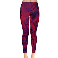 Roses-red-purple-flowers-pretty Inside Out Leggings by Sudhe