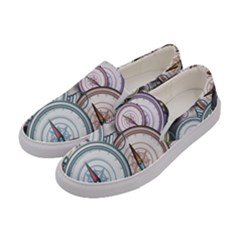 Compass-direction-north-south-east Women s Canvas Slip Ons by Sudhe