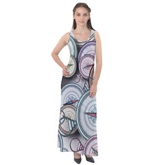 Compass-direction-north-south-east Sleeveless Velour Maxi Dress by Sudhe