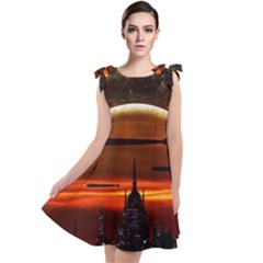 Science-fiction-digital-illustration Tie Up Tunic Dress by Sudhe