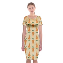 Pattern-carrot-pattern-carrot-print Classic Short Sleeve Midi Dress