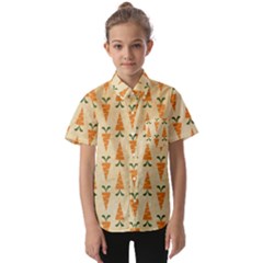 Pattern-carrot-pattern-carrot-print Kids  Short Sleeve Shirt by Sudhe