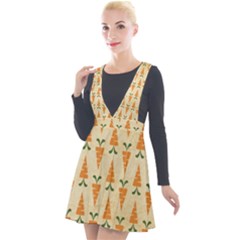 Pattern-carrot-pattern-carrot-print Plunge Pinafore Velour Dress