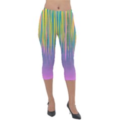 Background-colorful-texture-bright Lightweight Velour Capri Leggings  by Sudhe