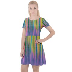 Background-colorful-texture-bright Cap Sleeve Velour Dress 