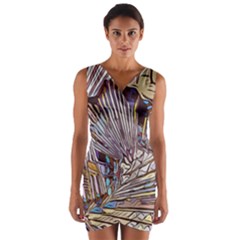 Abstract-drawing-design-modern Wrap Front Bodycon Dress by Sudhe