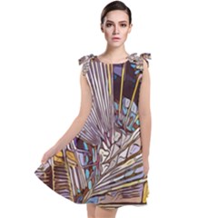 Abstract-drawing-design-modern Tie Up Tunic Dress