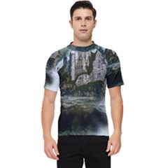 Sea-island-castle-landscape Men s Short Sleeve Rash Guard by Sudhe