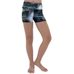 Sea-island-castle-landscape Kids  Lightweight Velour Yoga Shorts by Sudhe