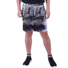 Sea-island-castle-landscape Men s Pocket Shorts