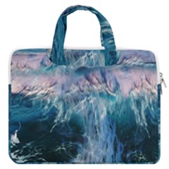 Sea-waves-ocean-water-beach-surf Macbook Pro Double Pocket Laptop Bag by Sudhe