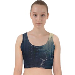 Apocalypse-post-apocalyptic Velvet Racer Back Crop Top by Sudhe