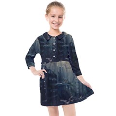 Apocalypse-post-apocalyptic Kids  Quarter Sleeve Shirt Dress