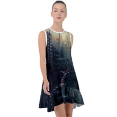 Apocalypse-post-apocalyptic Frill Swing Dress by Sudhe