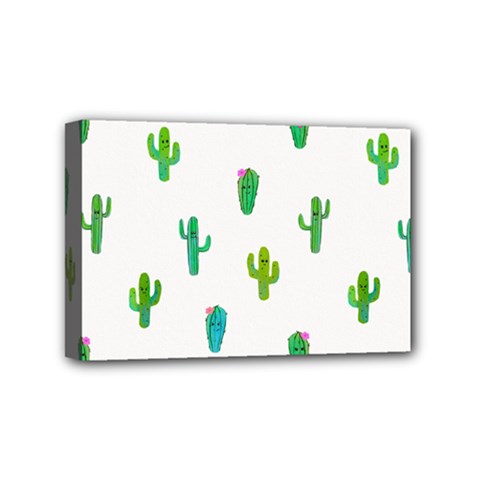 Funny Cacti With Muzzles Mini Canvas 6  X 4  (stretched) by SychEva