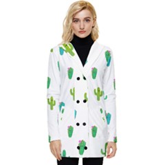 Funny Cacti With Muzzles Button Up Hooded Coat  by SychEva