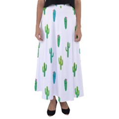 Funny Cacti With Muzzles Flared Maxi Skirt by SychEva