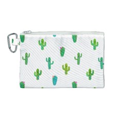 Funny Cacti With Muzzles Canvas Cosmetic Bag (medium) by SychEva