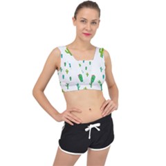 Funny Cacti With Muzzles V-back Sports Bra by SychEva