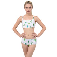 Funny Cacti With Muzzles Layered Top Bikini Set by SychEva