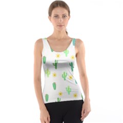 Green Cacti With Sun Tank Top by SychEva