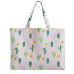 Green Cacti With Sun Zipper Mini Tote Bag by SychEva