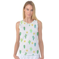 Green Cacti With Sun Women s Basketball Tank Top