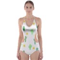 Green Cacti With Sun Cut-Out One Piece Swimsuit View1