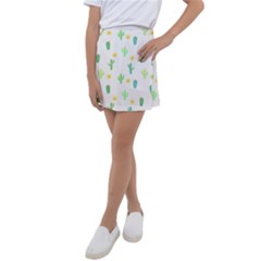Green Cacti With Sun Kids  Tennis Skirt by SychEva