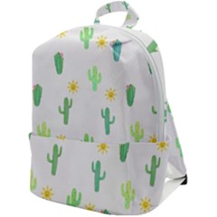 Green Cacti With Sun Zip Up Backpack by SychEva