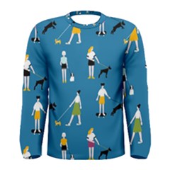 Girls Walk With Their Dogs Men s Long Sleeve Tee by SychEva