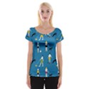 Girls Walk With Their Dogs Cap Sleeve Top View1
