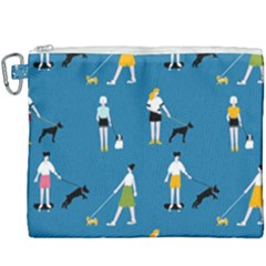 Girls Walk With Their Dogs Canvas Cosmetic Bag (xxxl) by SychEva