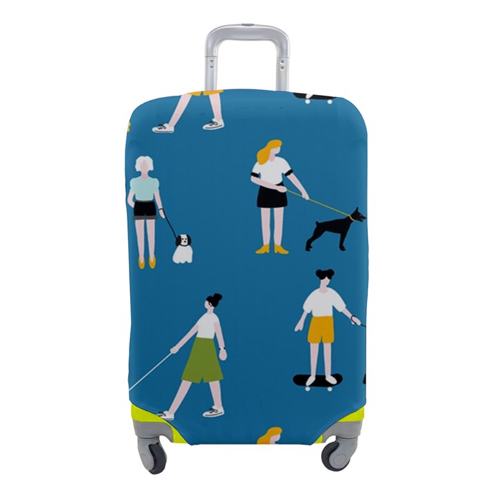 Girls Walk With Their Dogs Luggage Cover (Small)