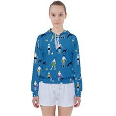 Girls Walk With Their Dogs Women s Tie Up Sweat by SychEva