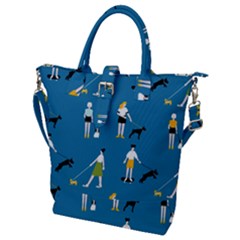 Girls Walk With Their Dogs Buckle Top Tote Bag by SychEva